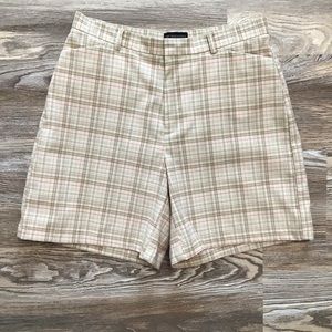 Dockers Tan Plaid High Rise Stain Defender Shorts 6
